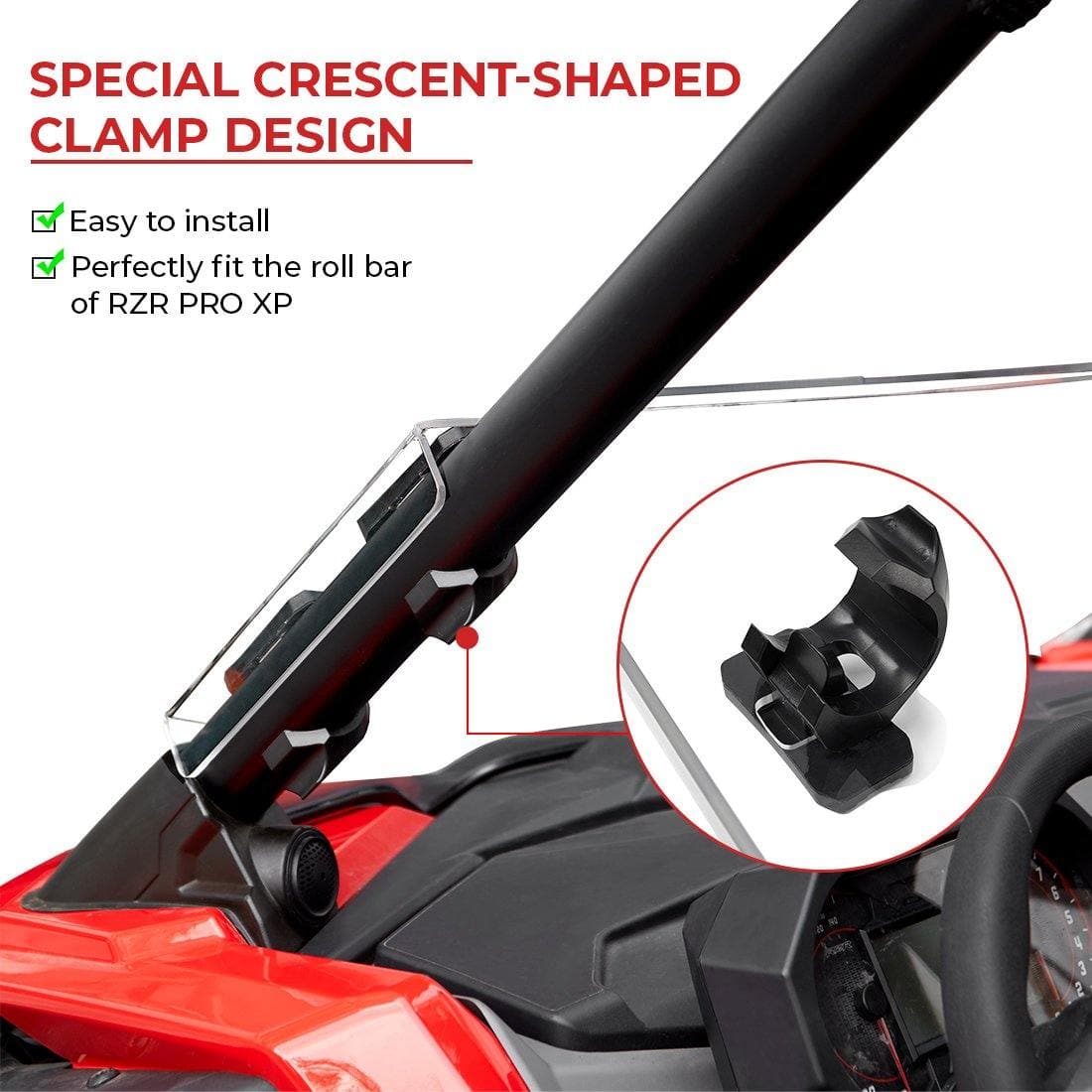 UTV Half Windshield for Polaris RZR PRO XP / XP 4