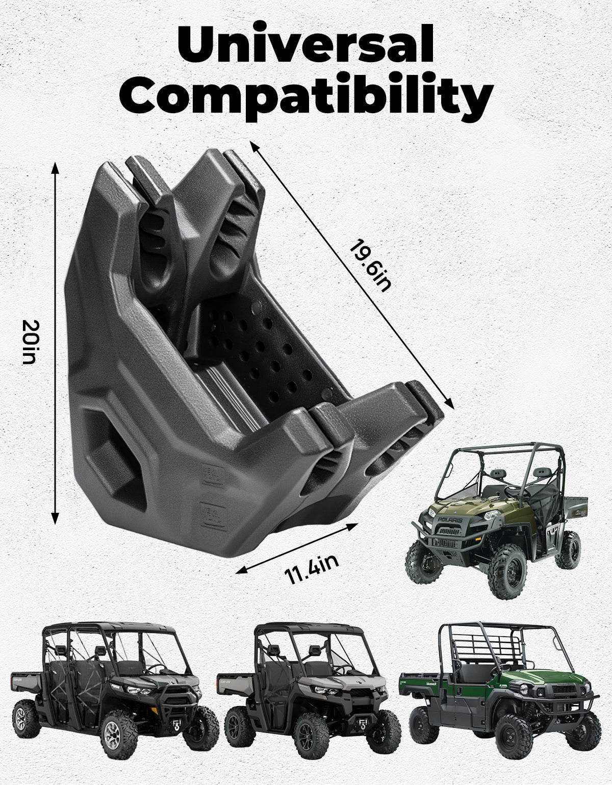 Kemimoto UTV Hunting Tool Rack for Ranger General Can-Am Defender