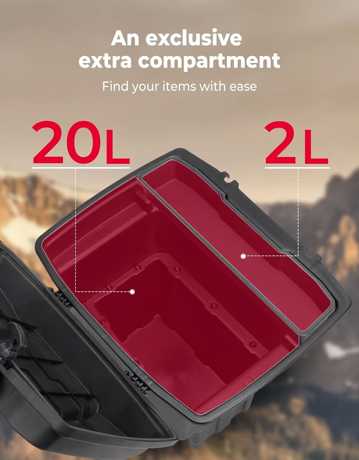 Kemimoto UTV Bed Storage Box 5.8GAL Polaris Ranger 1500 XD