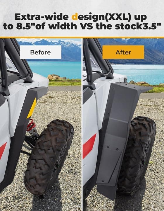 Kemimoto Fender Flares 8.5" Extended Mud Flaps 4PCS