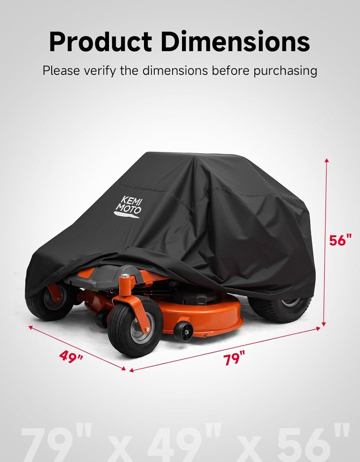 Kemimoto Zero Turn Lawn Mower Cover 210D Oxford