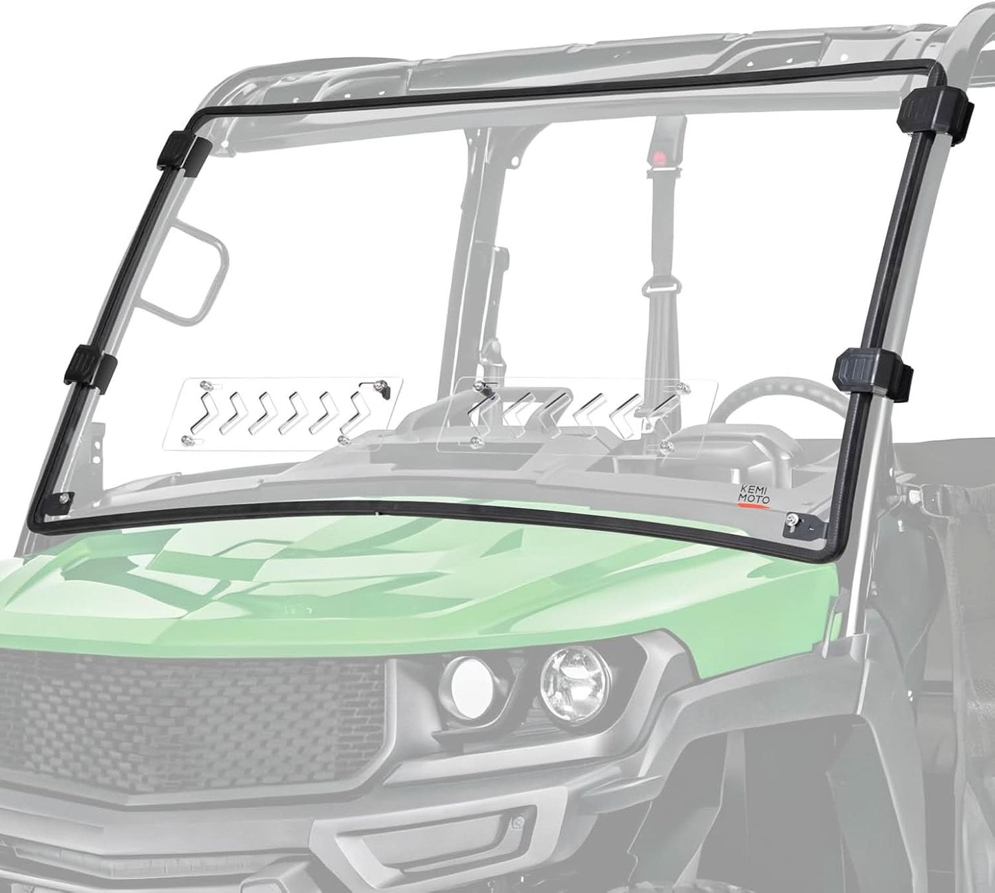 Kemimoto Front Vented Windshield, Hard-Coated for John Deere Gator XUV