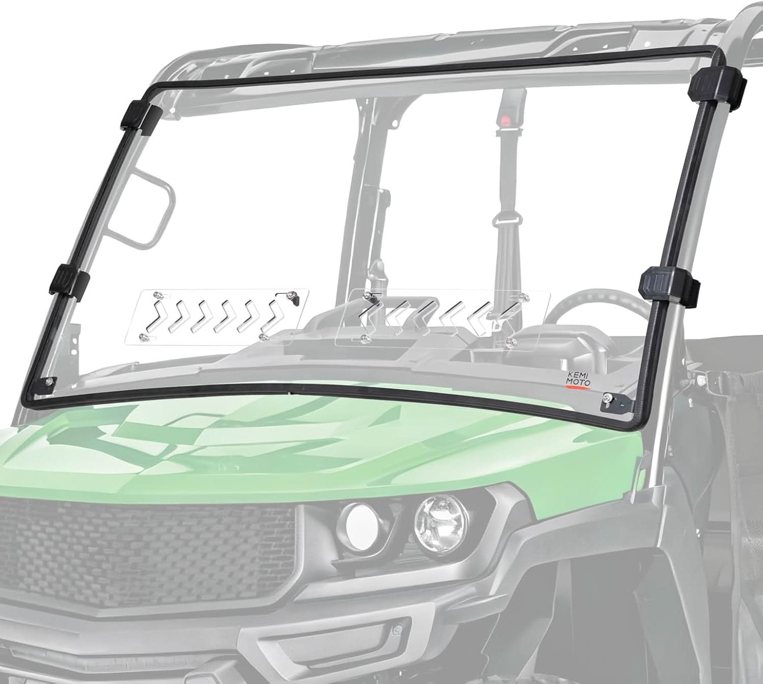 Kemimoto Front Vented Windshield, Hard-Coated for John Deere Gator XUV