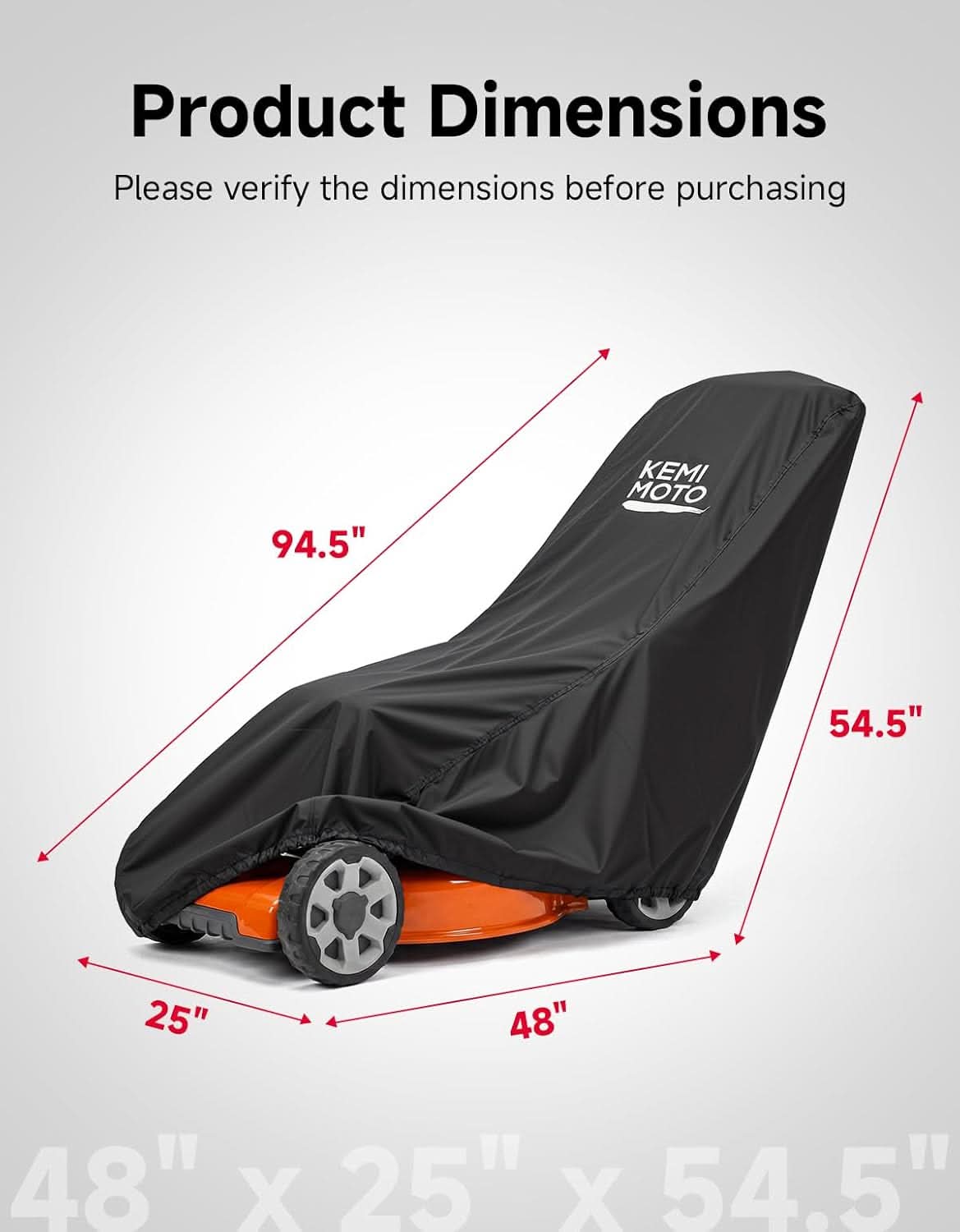Kemimoto Lawn Mower Cover for Walk‑Behind Push Mowers