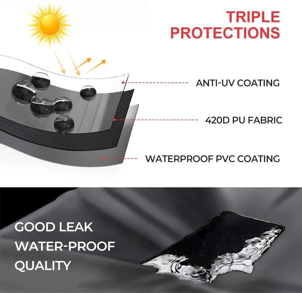 Kemimoto Waterproof 4-Seat UTV Cover 420D Heavy Duty