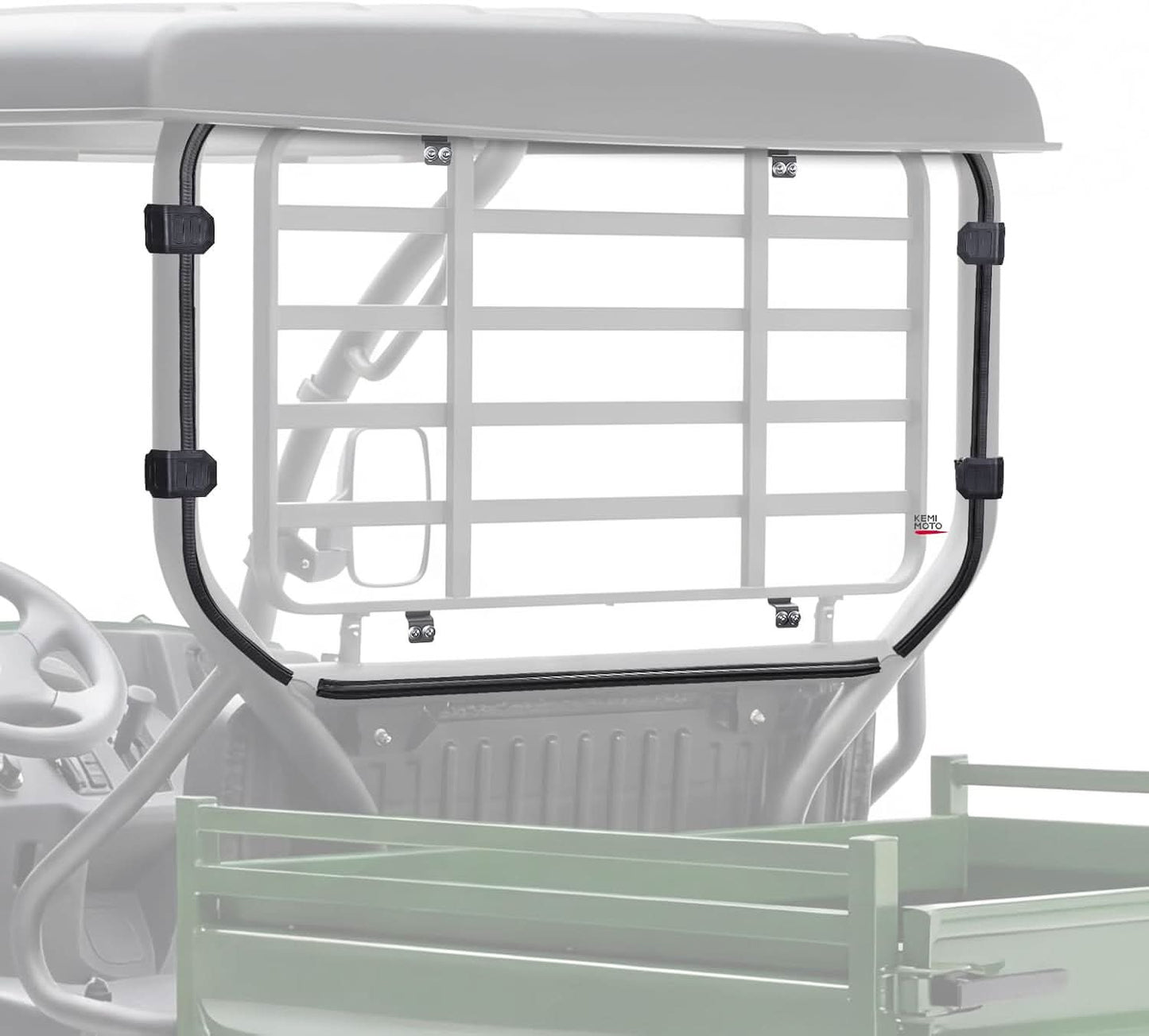 Kemimoto UTV Rear Windshield for Kawasaki Mule SX