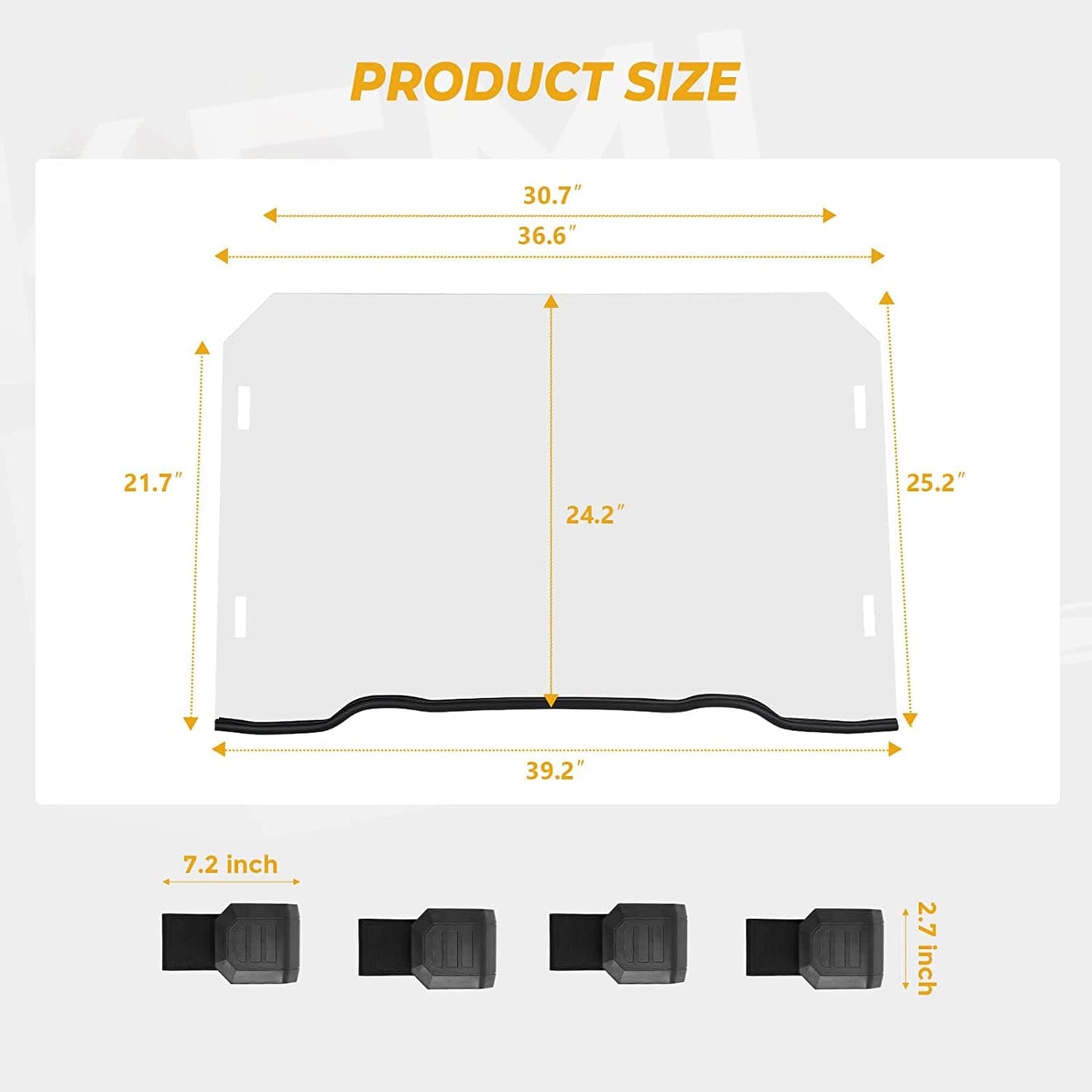 KEMIMOTO Front Windshield for Polaris RZR XP 1000 2014-2018