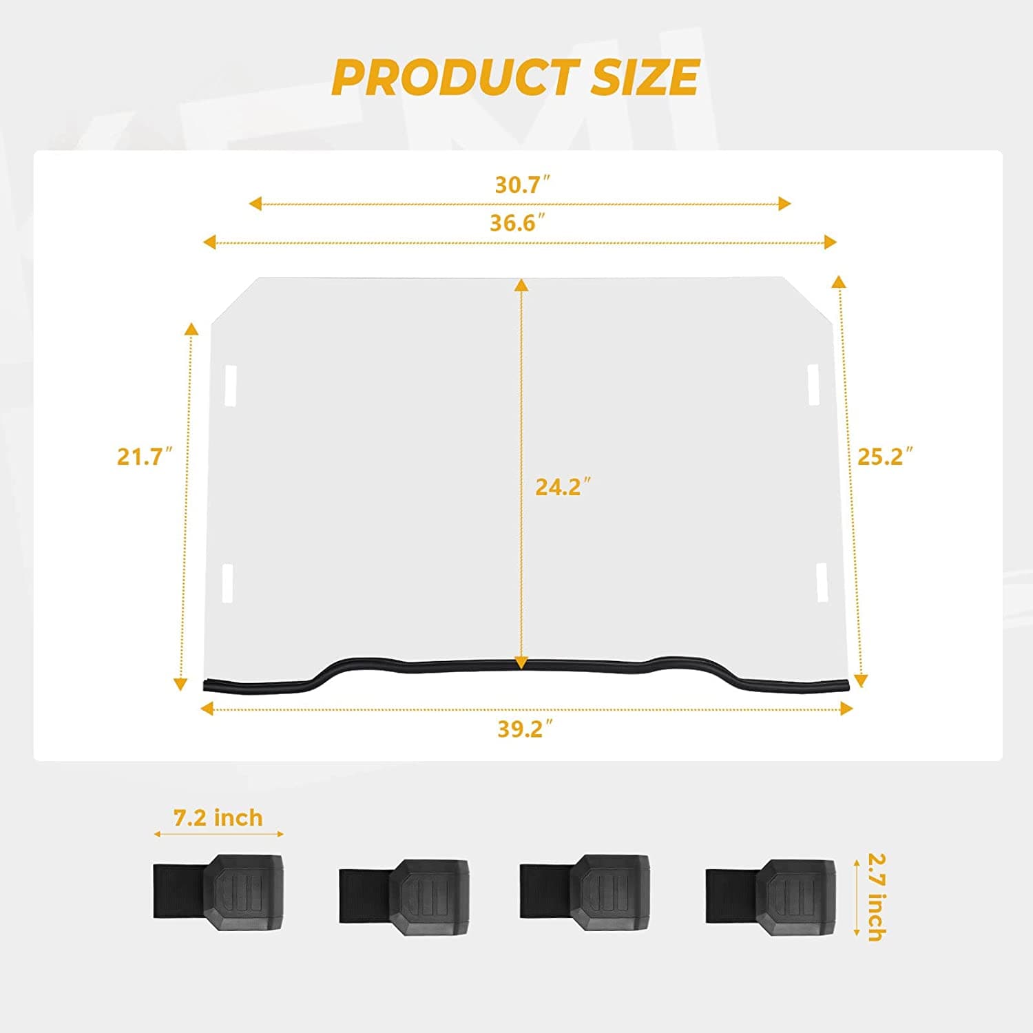 KEMIMOTO Front Windshield for Polaris RZR XP 1000 2014-2018