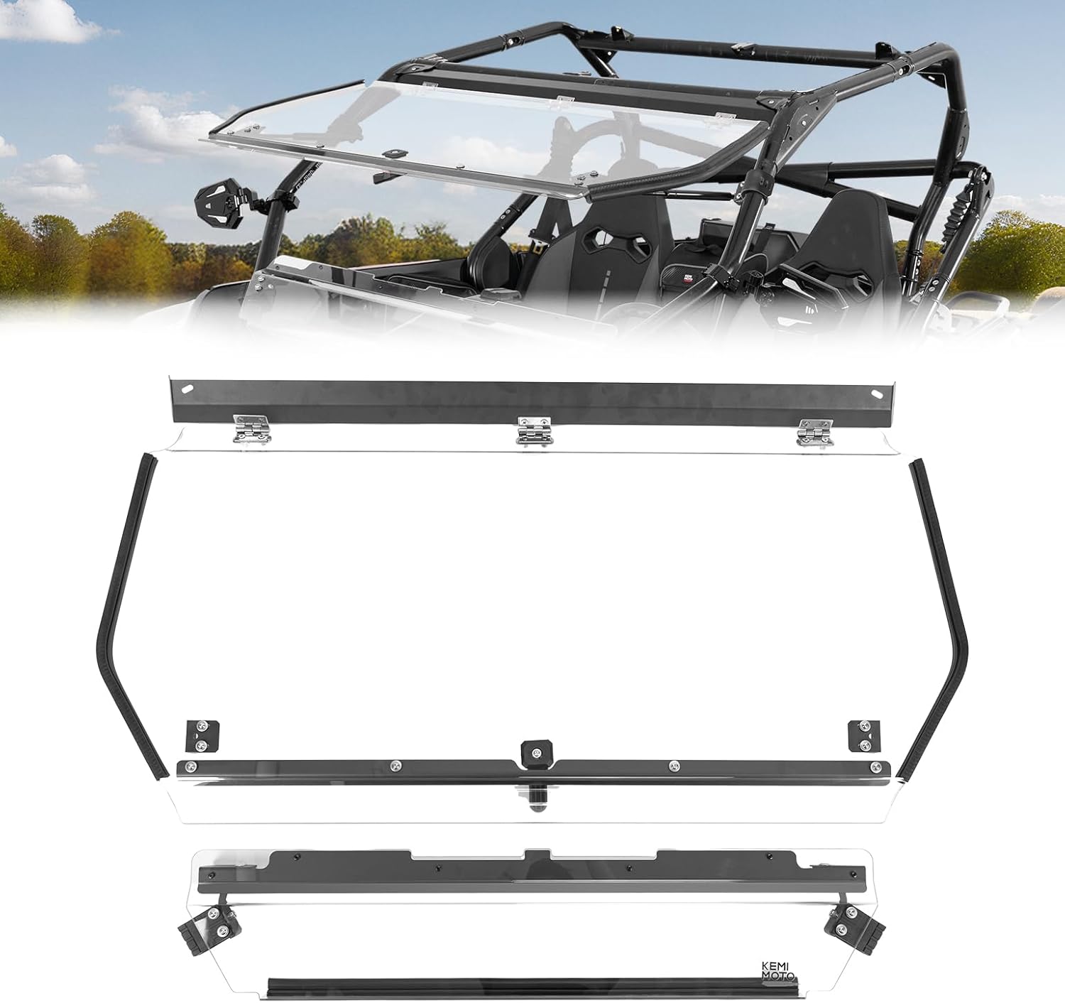Kemimoto 2-in-1 Flip Windshield for CFMOTO ZForce 950