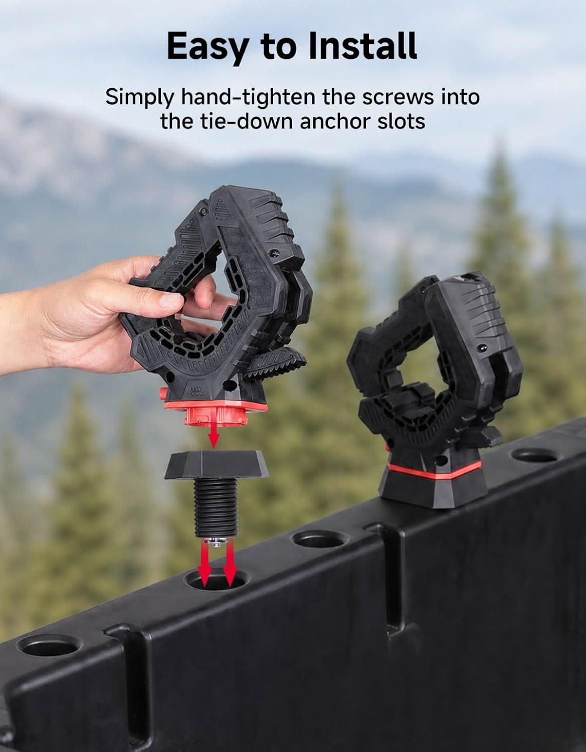 Kemimoto Ratcheting UTV Hunting Tool Rack for Polaris Ranger