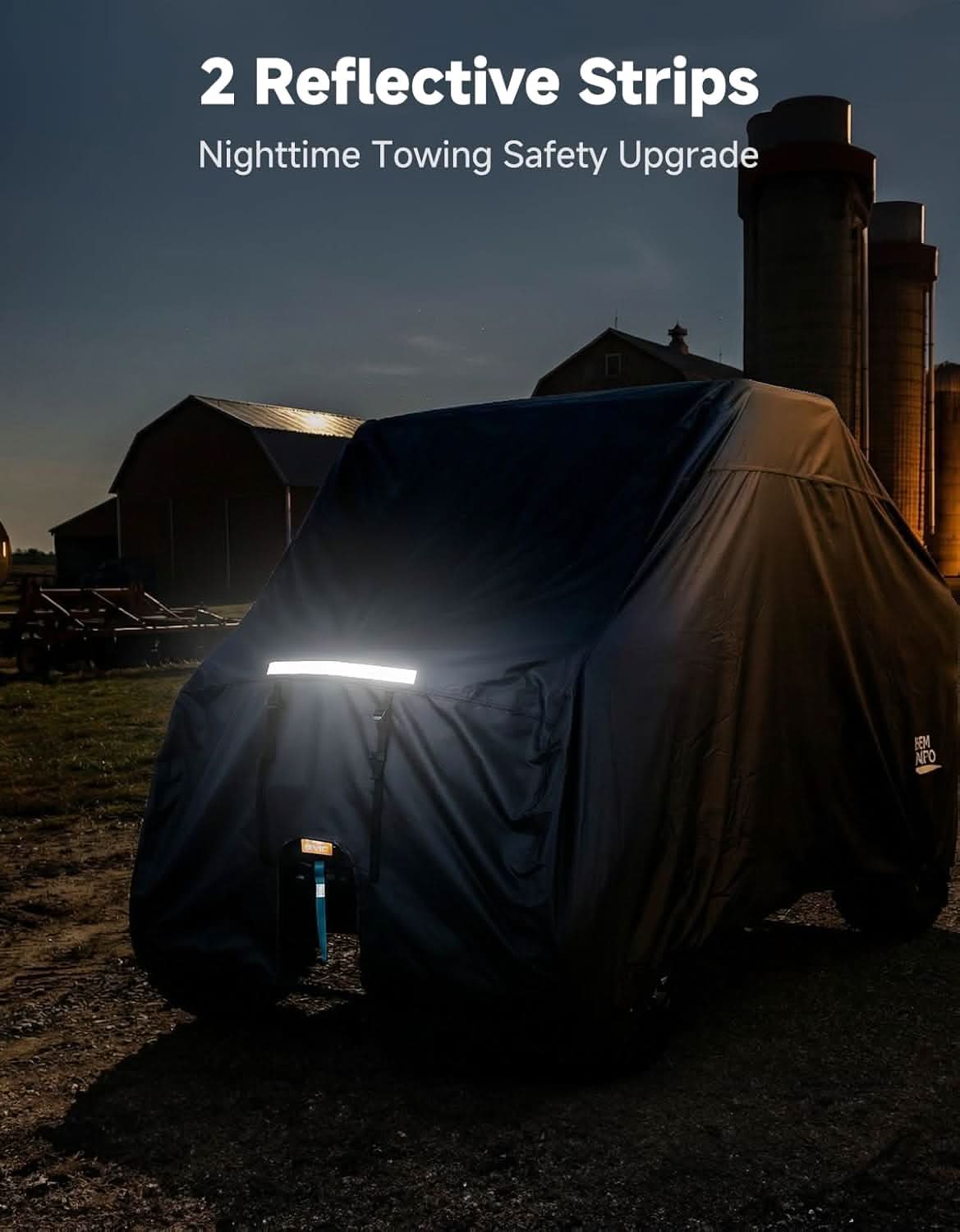 Kemimoto Heavy-Duty Waterproof UTV Cover for Polaris 2‑Seater