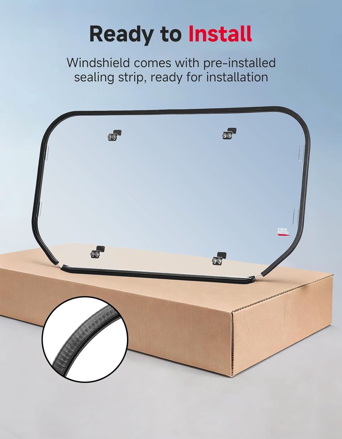 Kemimoto UTV Rear Windshield for Kawasaki Mule SX