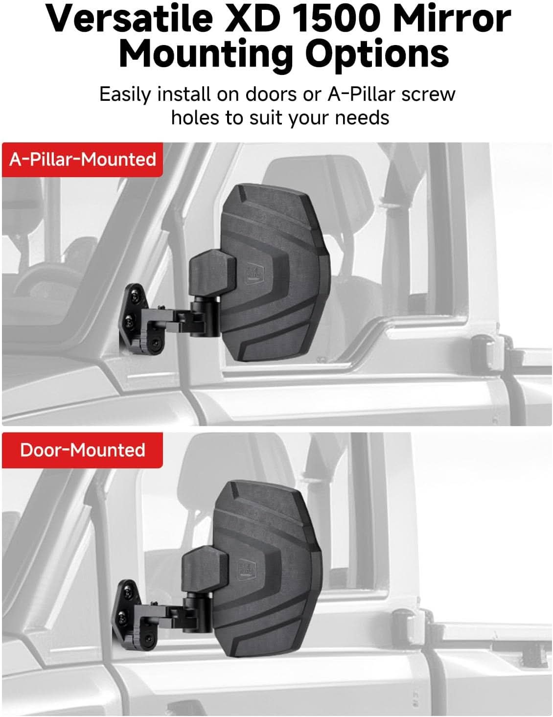 Kemimoto Polaris Ranger XD 1500 Side Mirrors Telescopic Bracket
