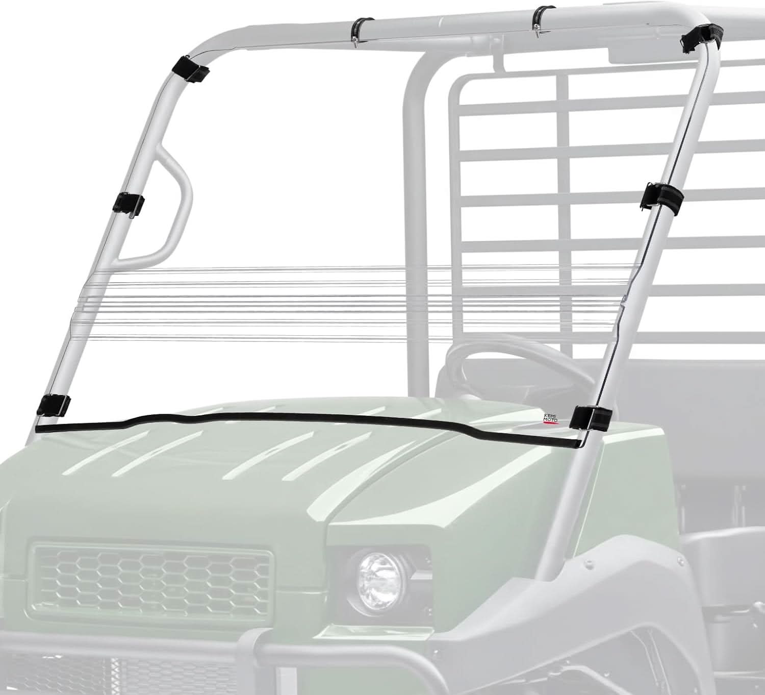 Kemimoto 2-IN-1 Flip-Up Windshield for Kawasaki Mule