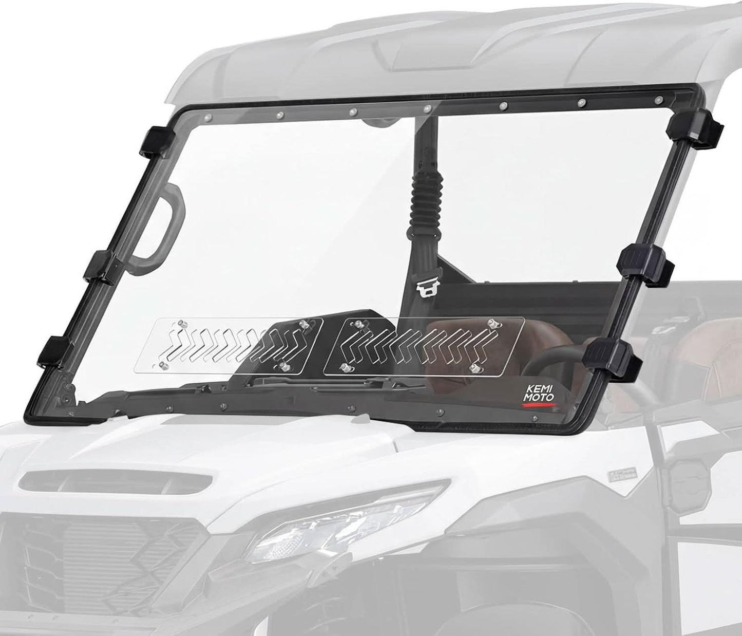 Kemimoto UTV Scratch-Resistant Polycarbonate Front Windshield for Kawasaki Ridge