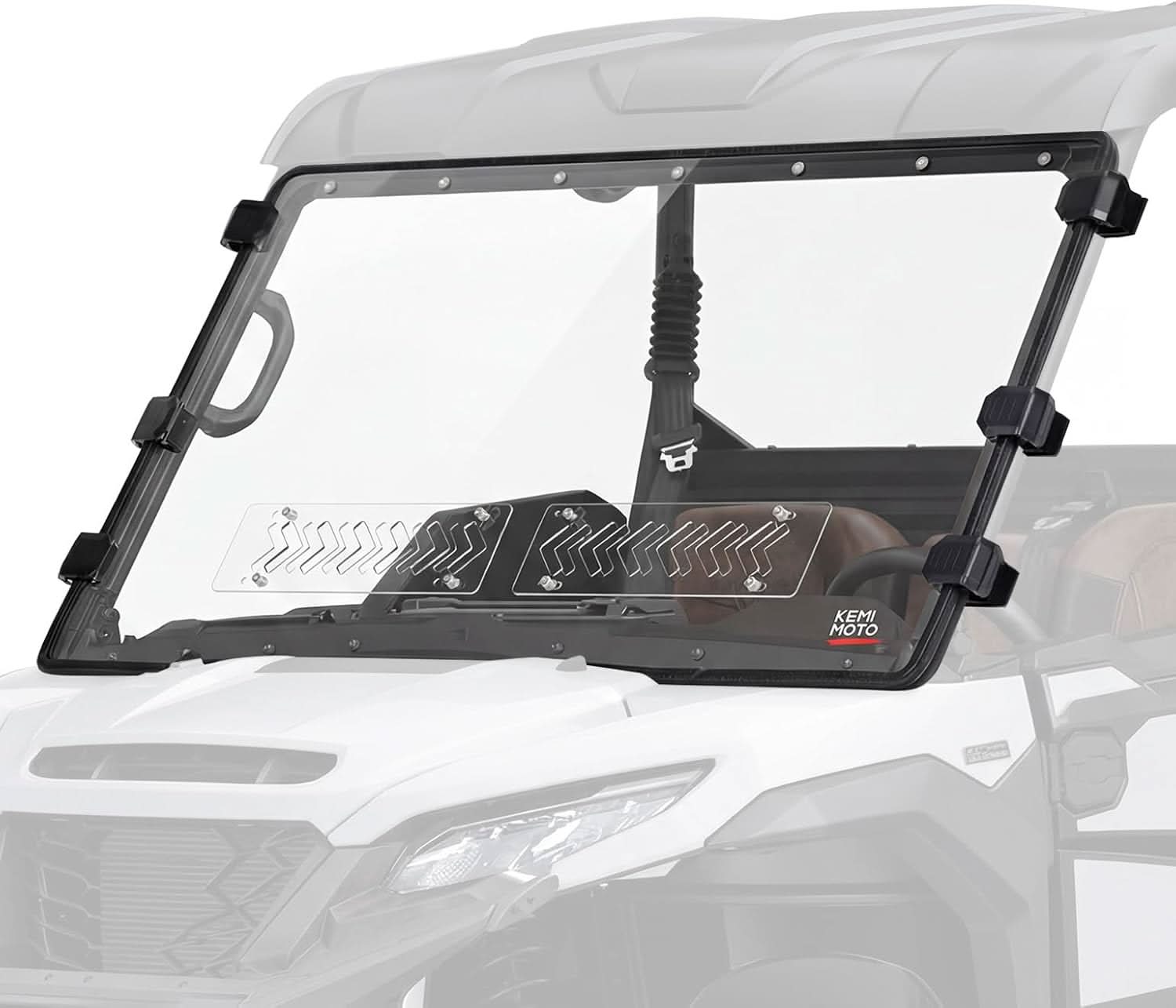 Kemimoto UTV Scratch-Resistant Polycarbonate Front Windshield for Kawasaki Ridge