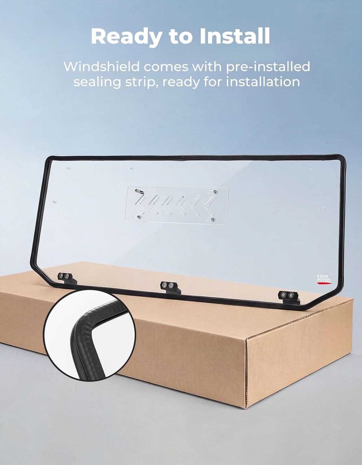 UTV Rear Windshield with Vents For Kawasaki Ridge