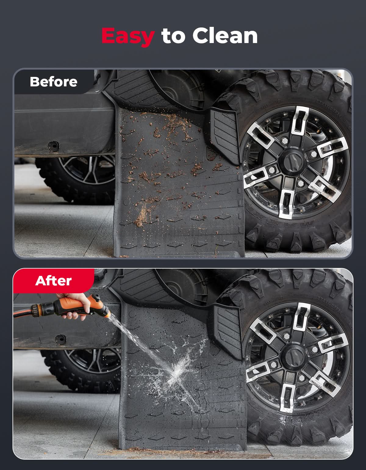 4PCS Floor Mats for Can-Am Defender MAX 2020–2025 All-Weather Rubber