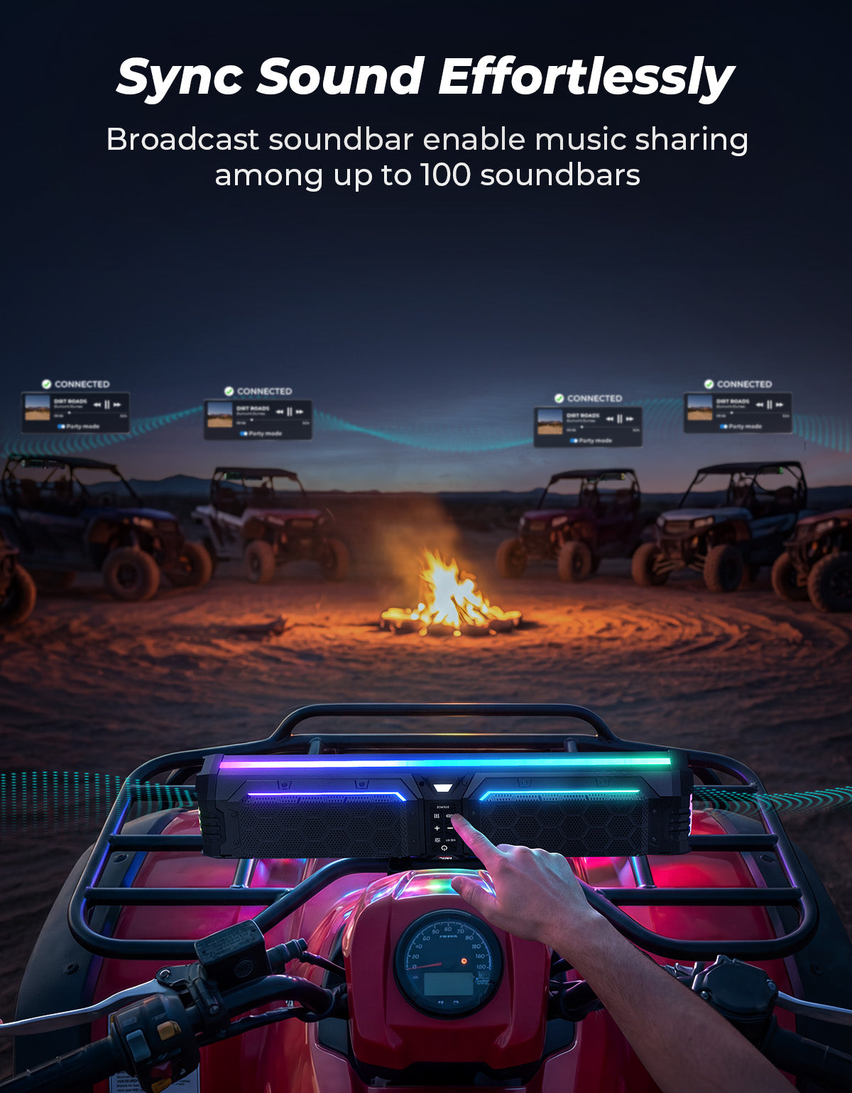 Kemimoto Midnight 70 Gen2 Soundbar 680W Max Power IP66 Waterproof