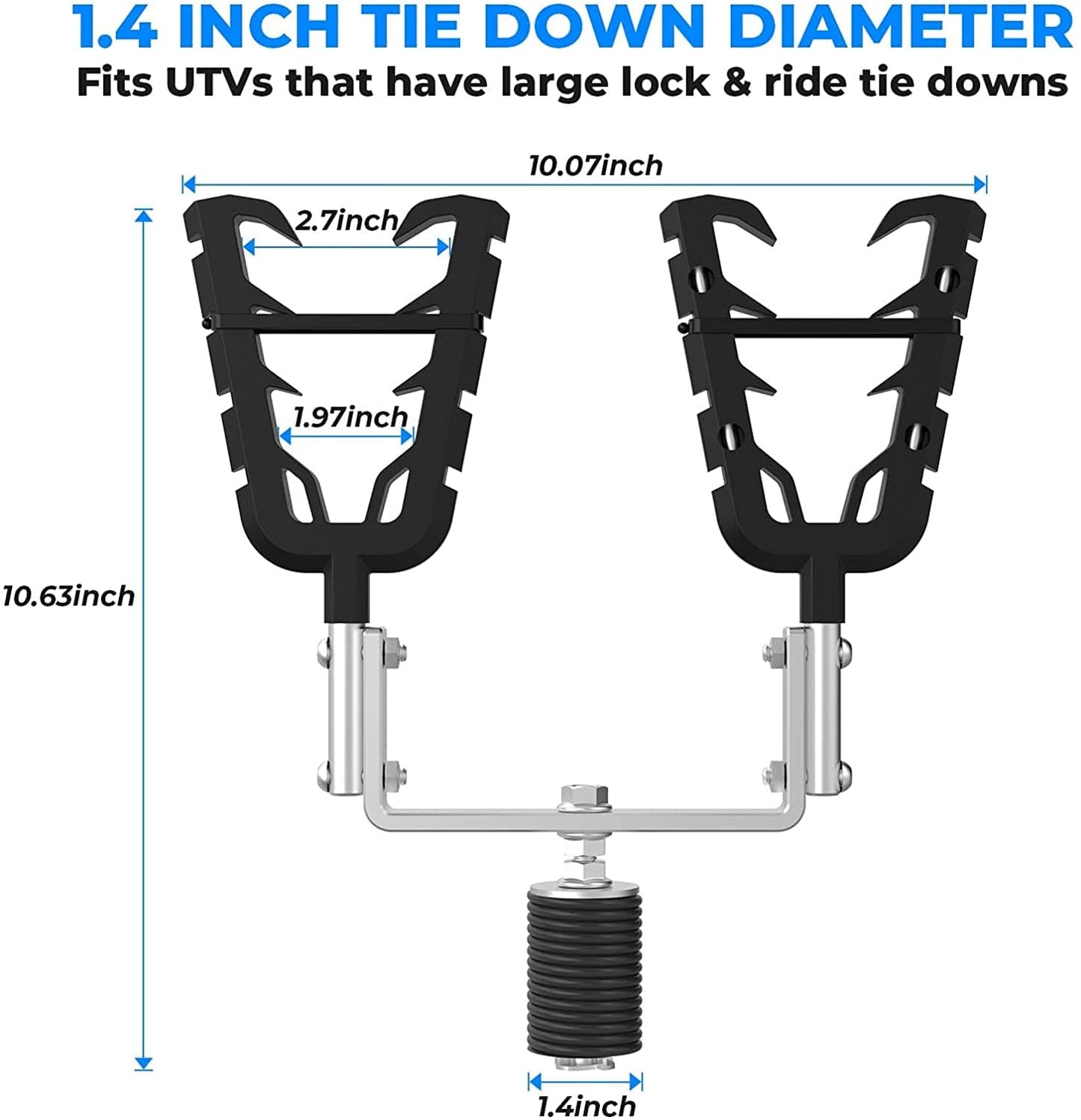 KEMIMOTO UTV Gun Mount Rack With Lock & Ride Anchor