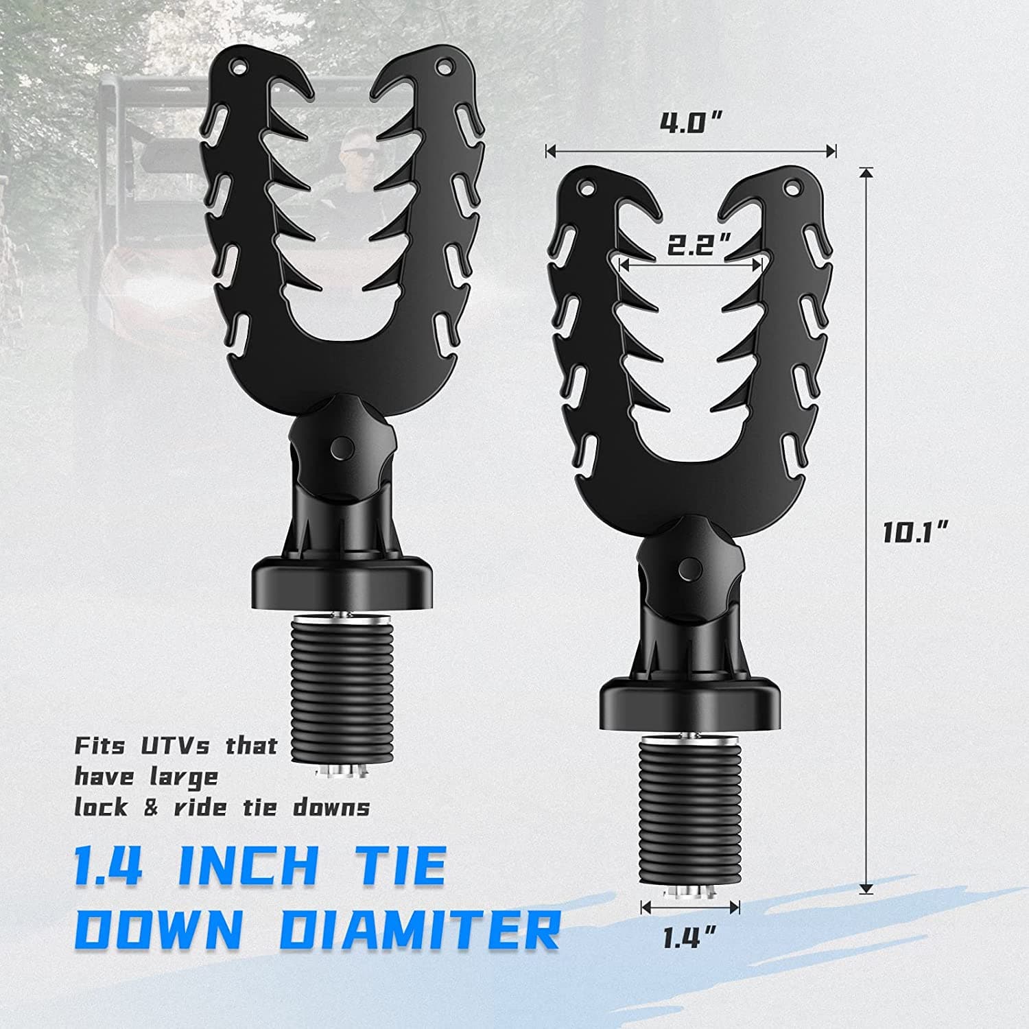 Kemimoto UTV Tool Rack for Polaris Ranger & General