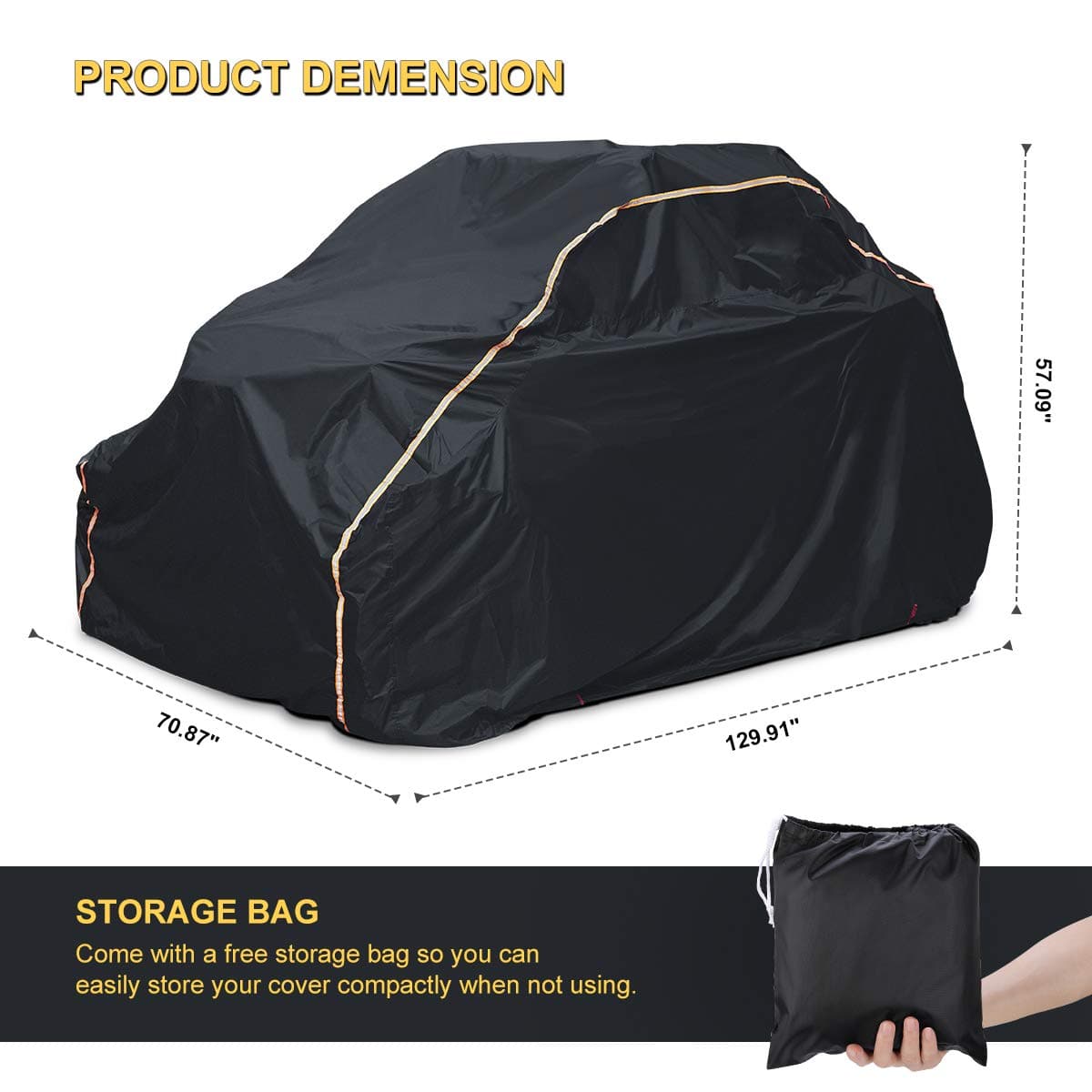 Kemimoto Heavy Waterproof UTV Cover for Polaris RZR PRO XP
