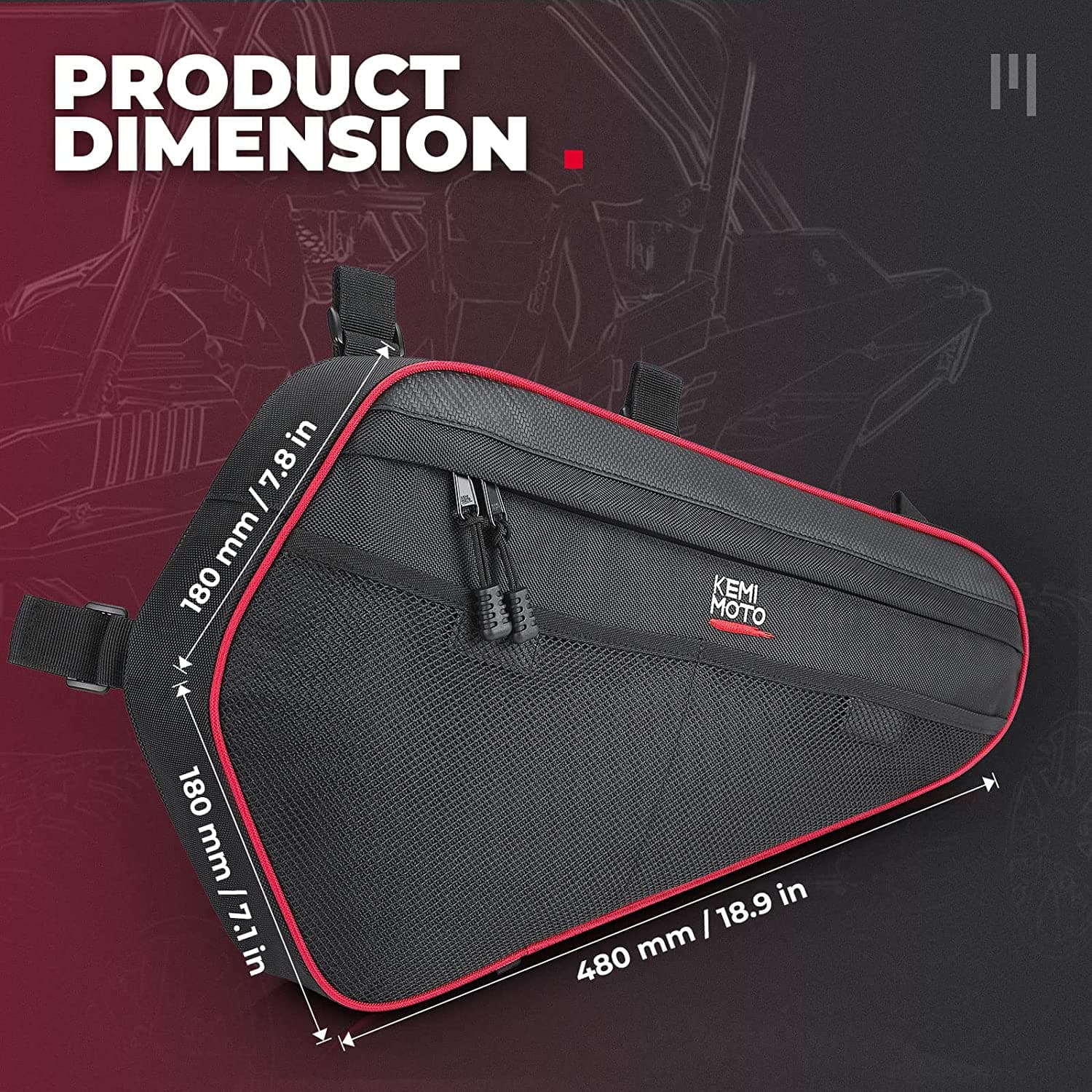 KEMIMOTO Door Storage Bag for Polaris RZR 900/1000 1680D Waterproof