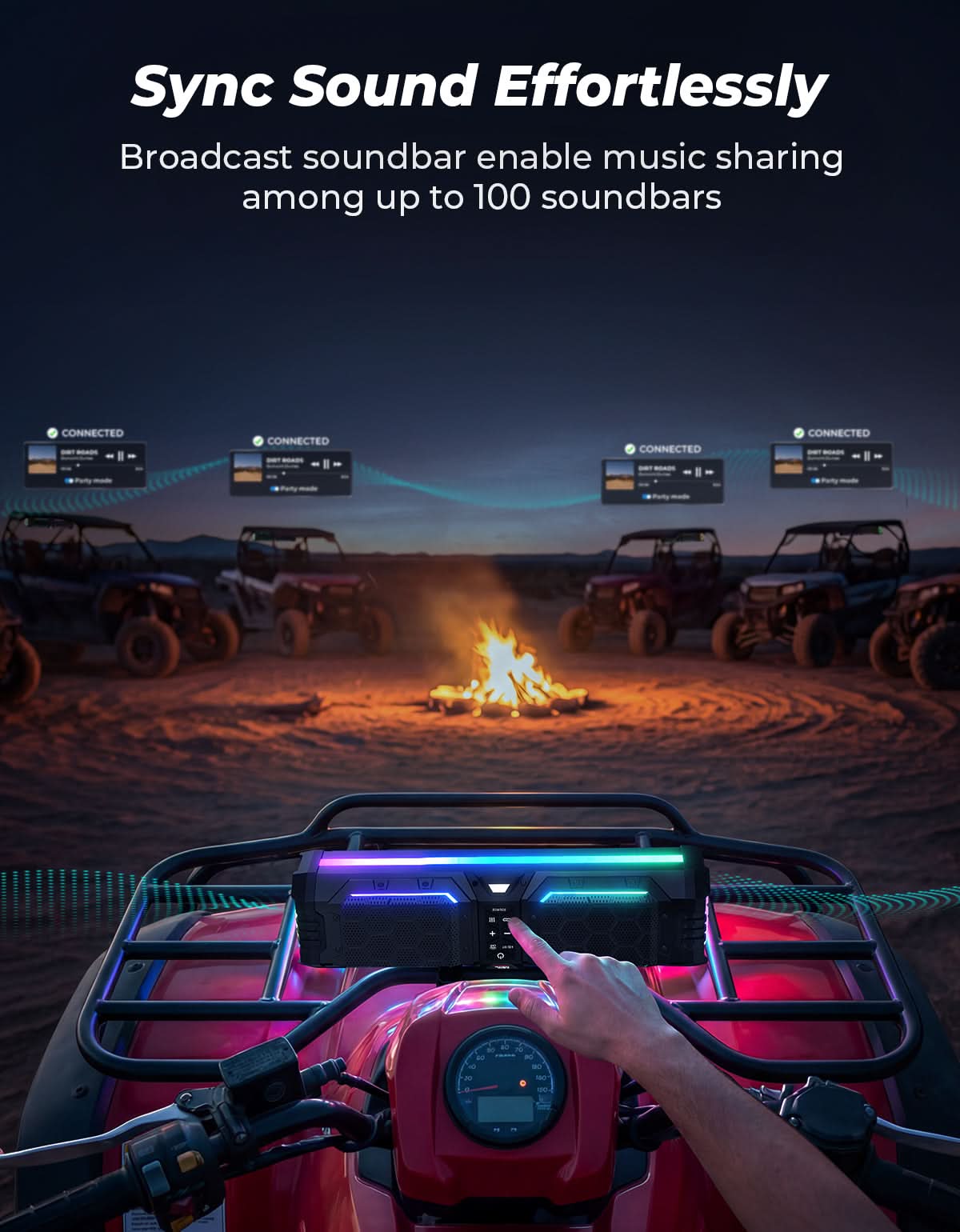 Midnight 50 Gen2 Metal 20" 6-Speaker Sound Bar with Dynamic RGB