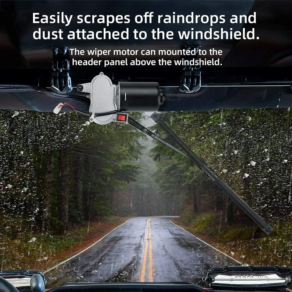 12V Electric Windshield Wiper Kit for Most UTV