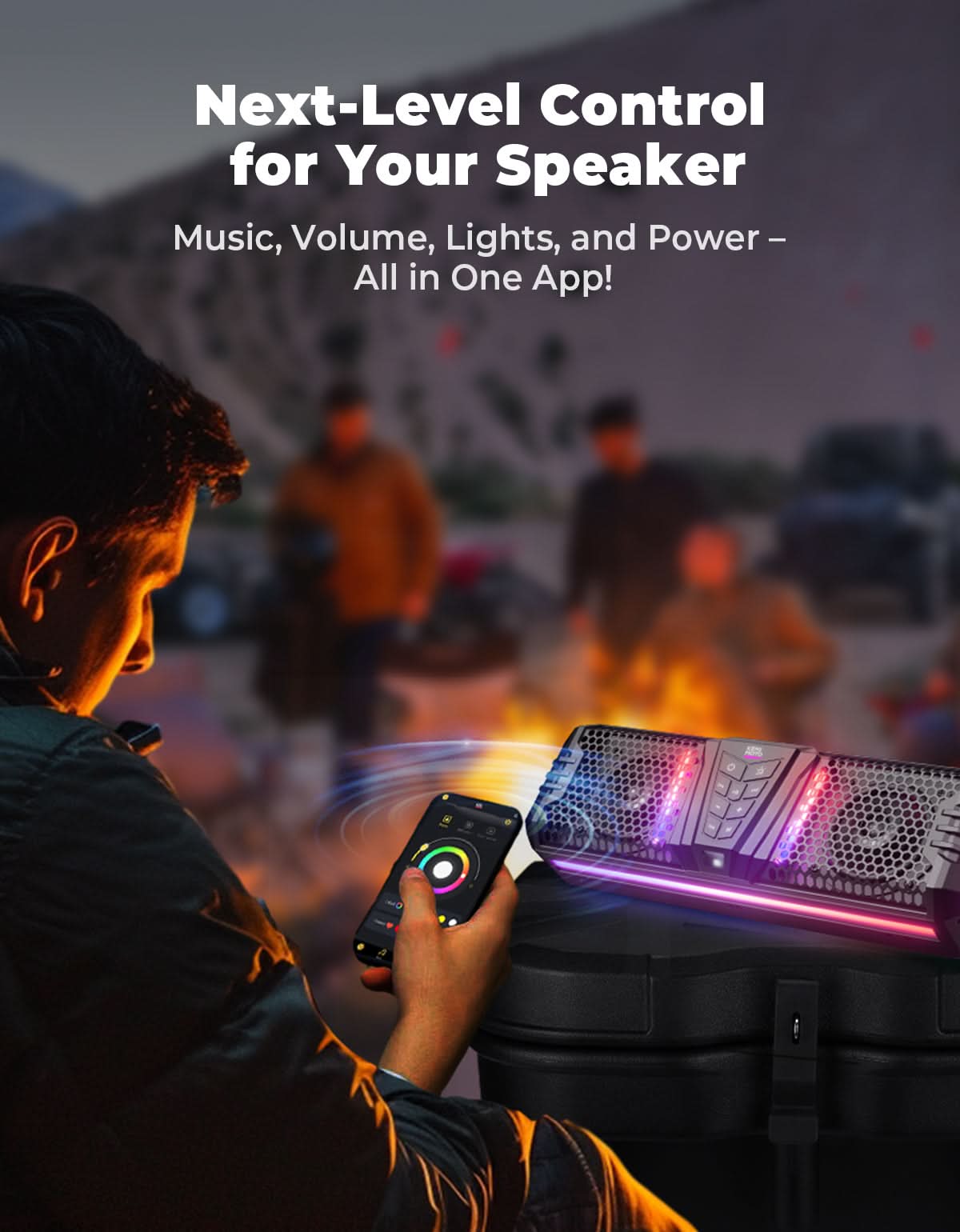 Kemimoto Midnight 40 16" Bluetooth RGB UTV Sound Bar