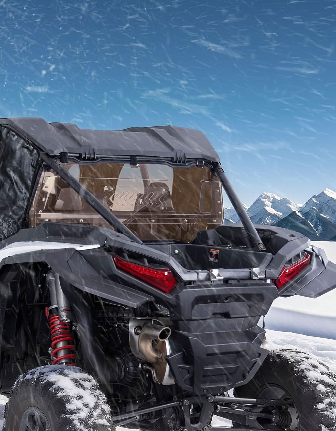 Kemimoto Sliding Vented Tinted Rear Windshield for Polaris RZR XP1000
