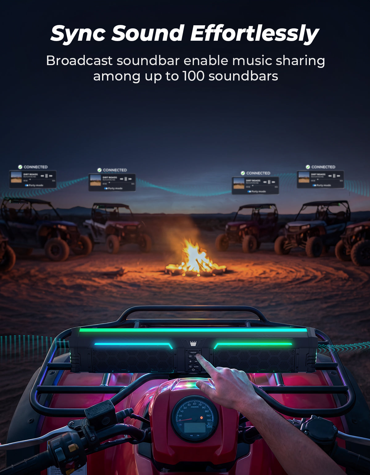 Kemimoto Midnight 80 Gen2 Soundbar 680W IP66 Waterproof Metal