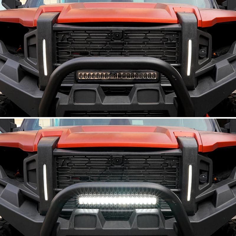 Kemimoto Front Mesh Grill with Accent Light for Polaris Xpedition