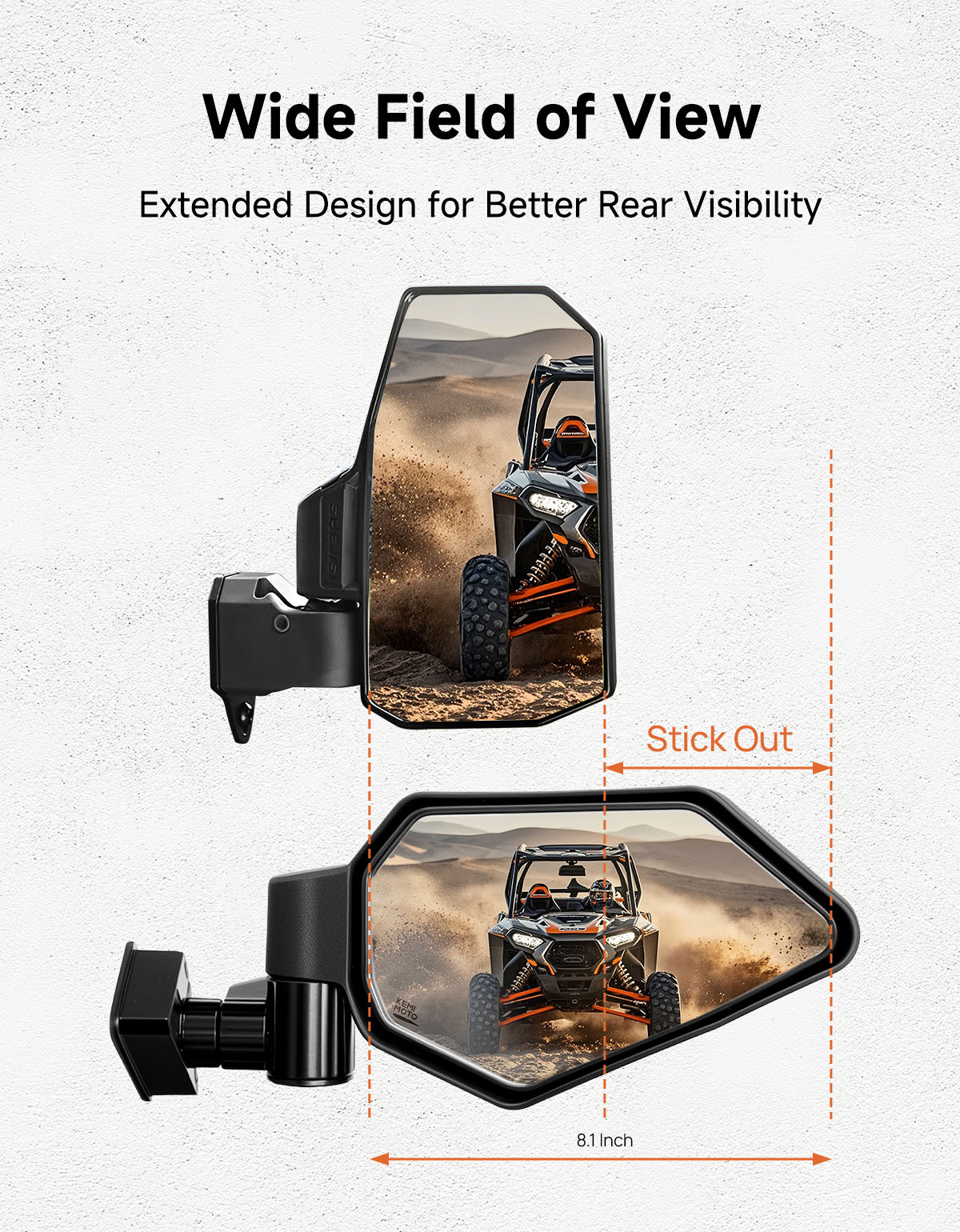 Side Mirrors with Spring‑Back Auto Reset, Fit Can‑Am Maverick X3 / MAX US Flag Pattern