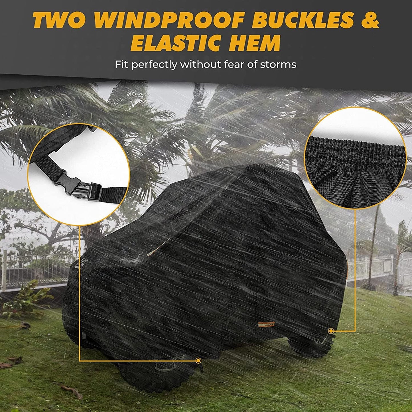 Kemimoto UTV 420D Waterproof Cover 2‑Seater for Can‑Am, Polaris, Kawasaki