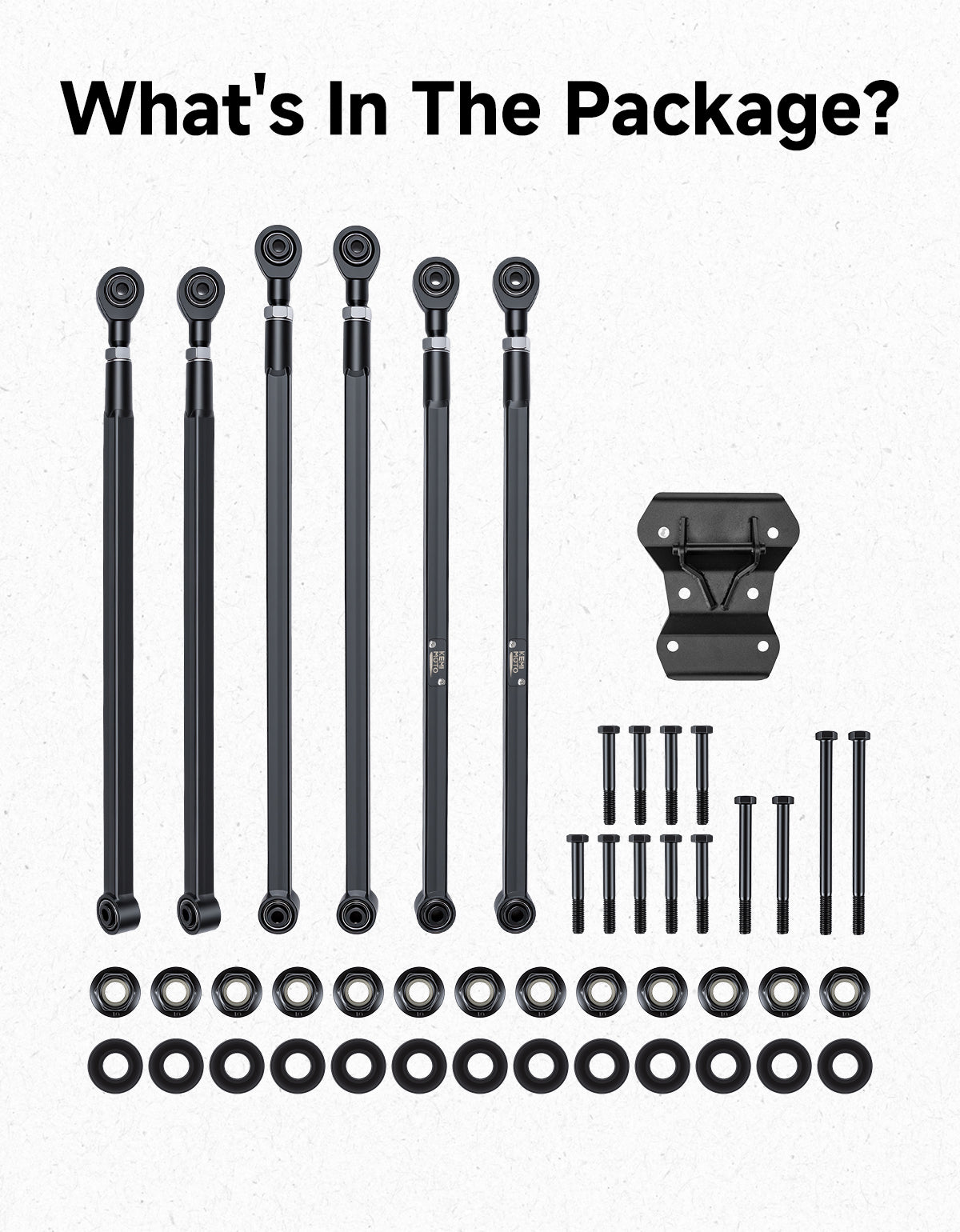 Kemimoto Radius Rod Kit Heavy-Duty Steel for Maverick X3 2016‑2026