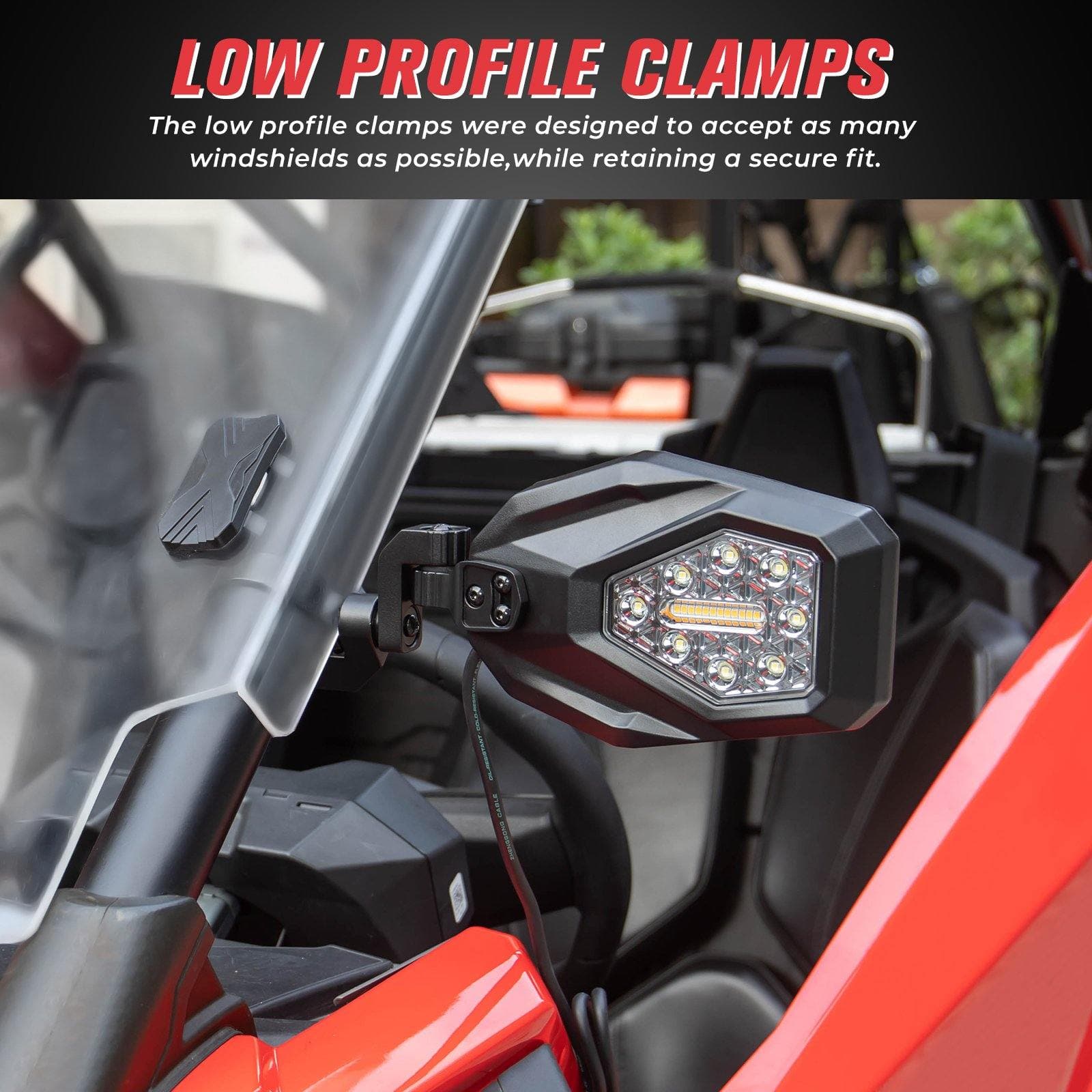 Kemimoto LED Turn Signal Light Mirrors Aluminum 1800LM