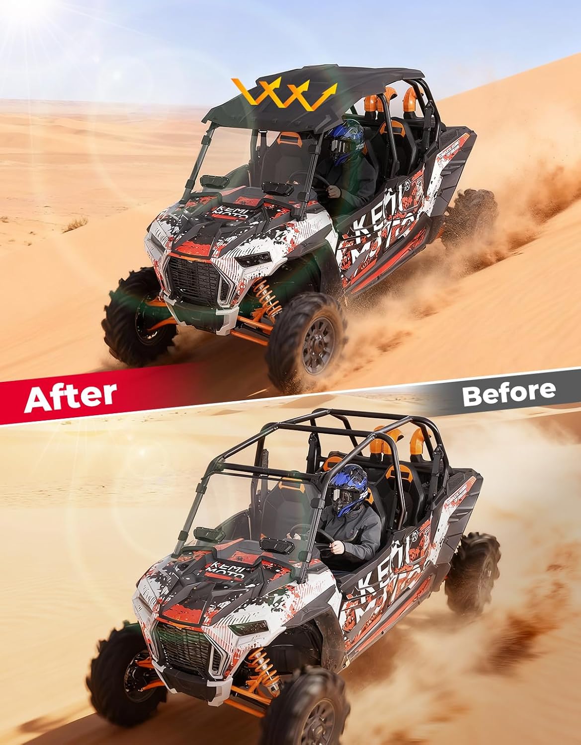 Kemimoto Hard Roof 4‑Seater Polaris RZR XP 4 1000 Turbo