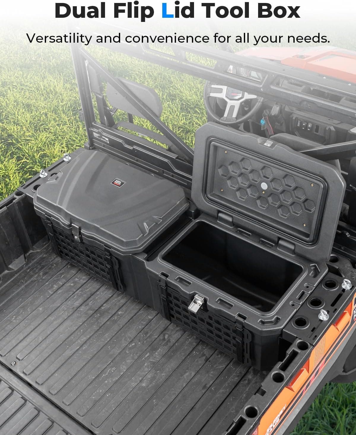 Kemimoto UTV Bed Box 29GAL for Polaris Ranger 1000/XP 1000/CREW