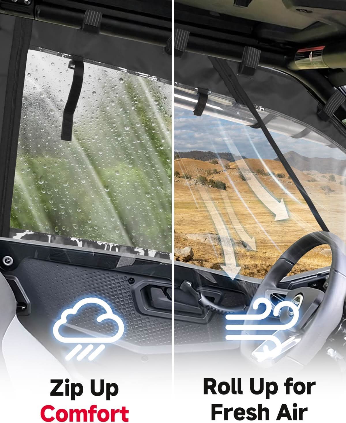 Kemimoto Soft Cab Enclosure Wind‑Tight Seal