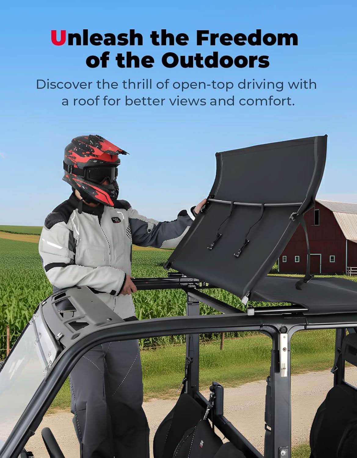 Kemimoto Foldable Soft Top for Polaris Ranger XP 1000 2019-2026