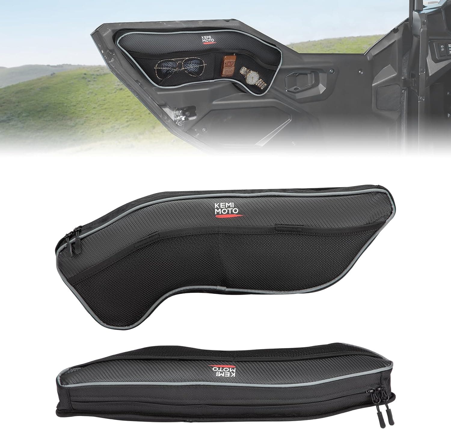 Kemimoto Front Upper Door Bags for Polaris General 1000/4 2PCS