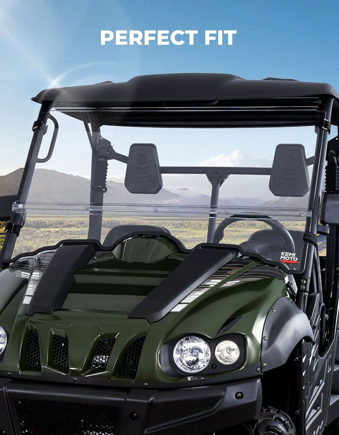 Kemimoto PC Front Windshield for Hisun Axis Coleman Massimo 500/700