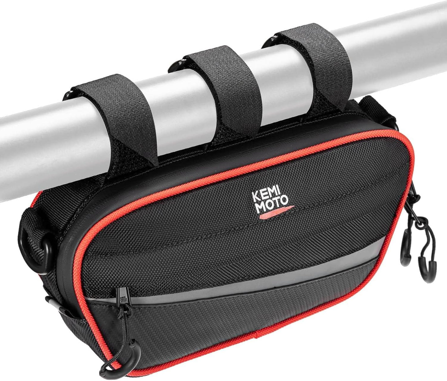 Kemimoto UTV Roll Cage Storage Bag 11" x 5" Black Red