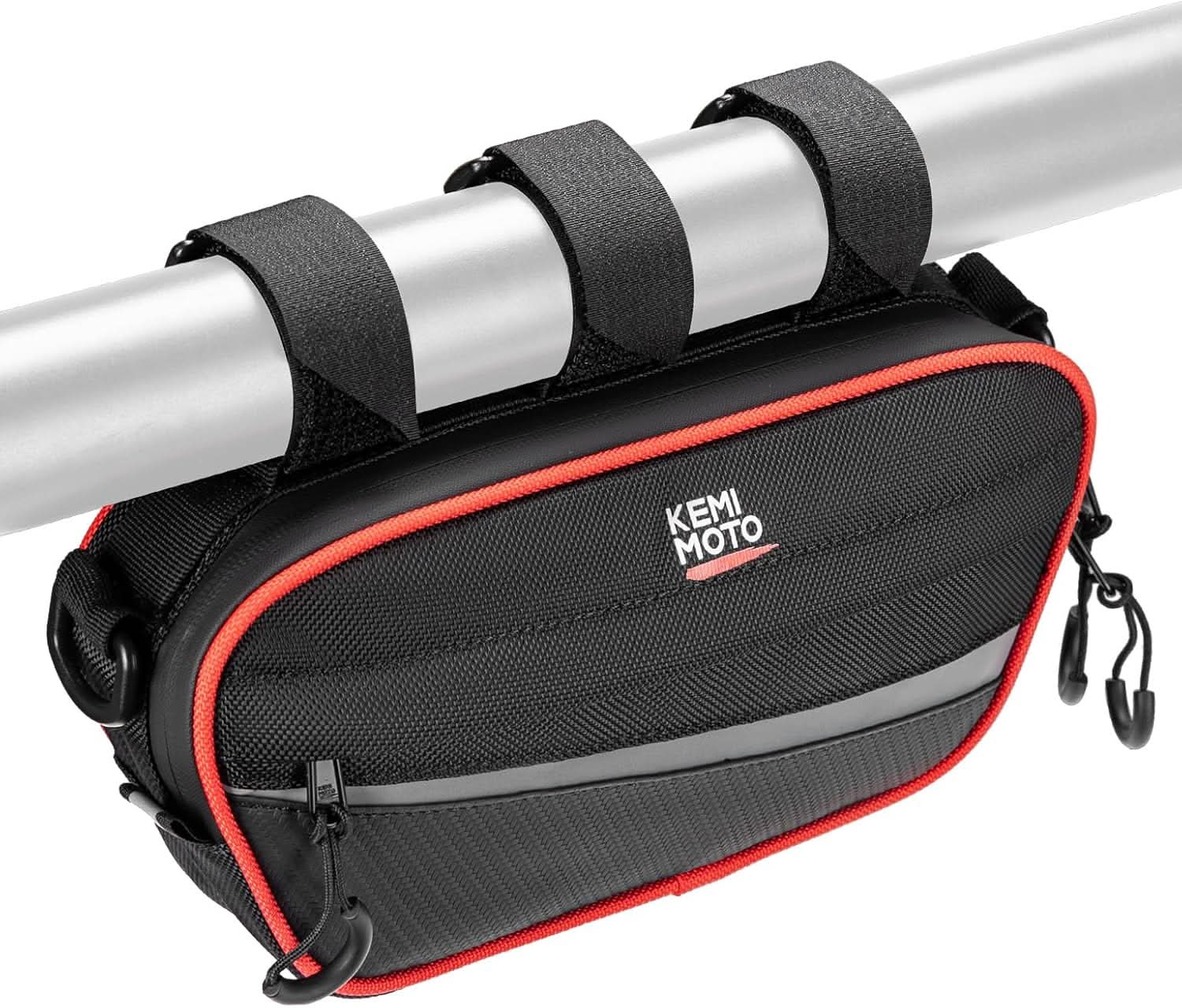 Kemimoto UTV Roll Cage Storage Bag 11" x 5" Black Red
