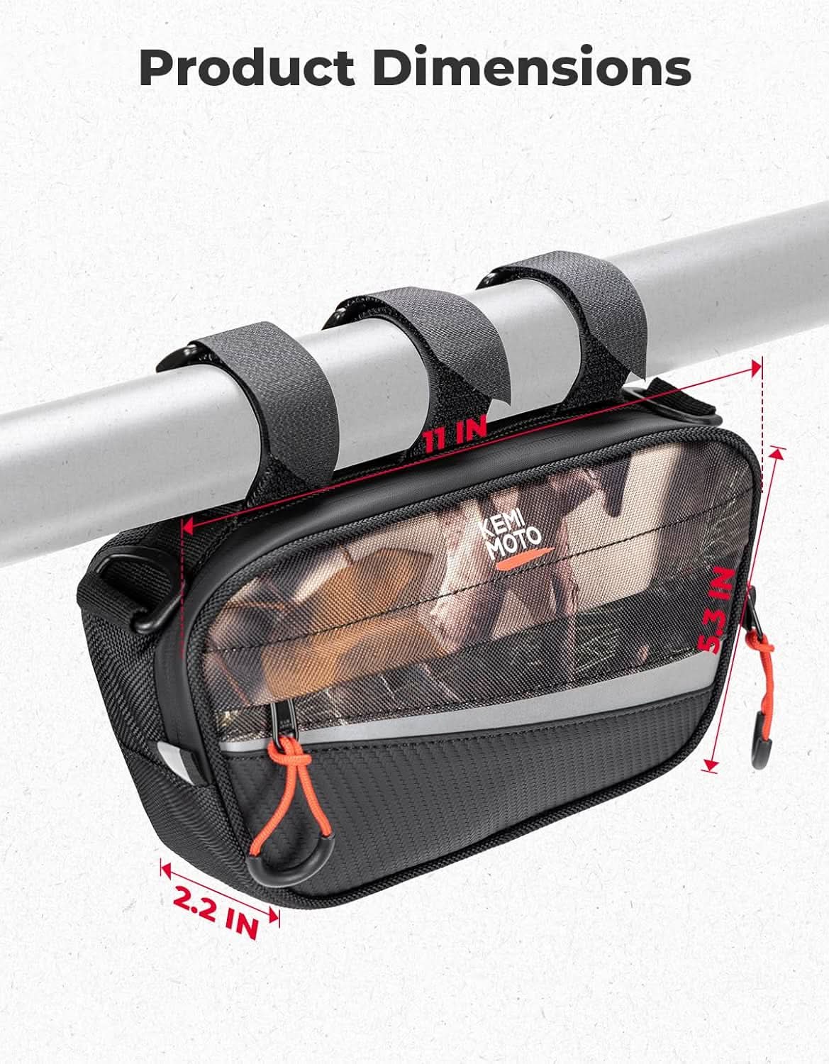 Kemimoto UTV Roll Cage Storage Bag 11" X 5" Camo
