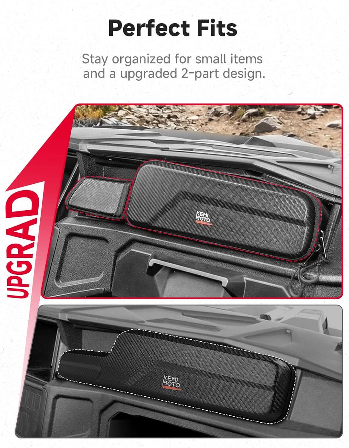 Kemimoto Dashboard Storage Bag Upgrade UTV 2L Water-Resistant