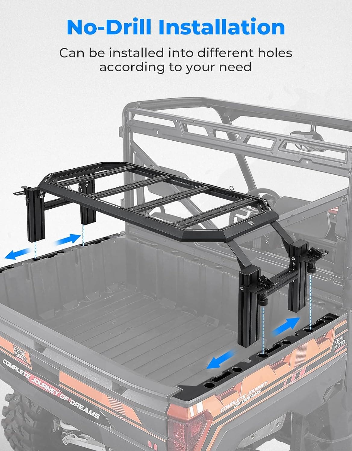 Kemimoto Rear Rack for Polaris Ranger 1000 XP 1000 Diesel