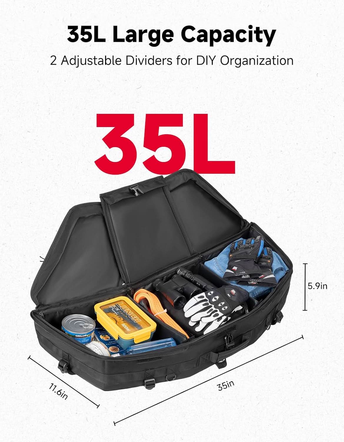 Kemimoto 1680D Oxford Rack Bag for Polaris Sportsman Ranger RZR