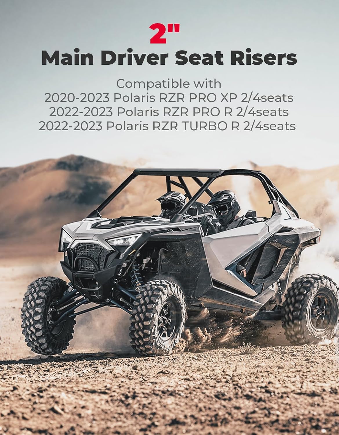 Kemimoto 2" Seat Risers for Polaris RZR PRO XP